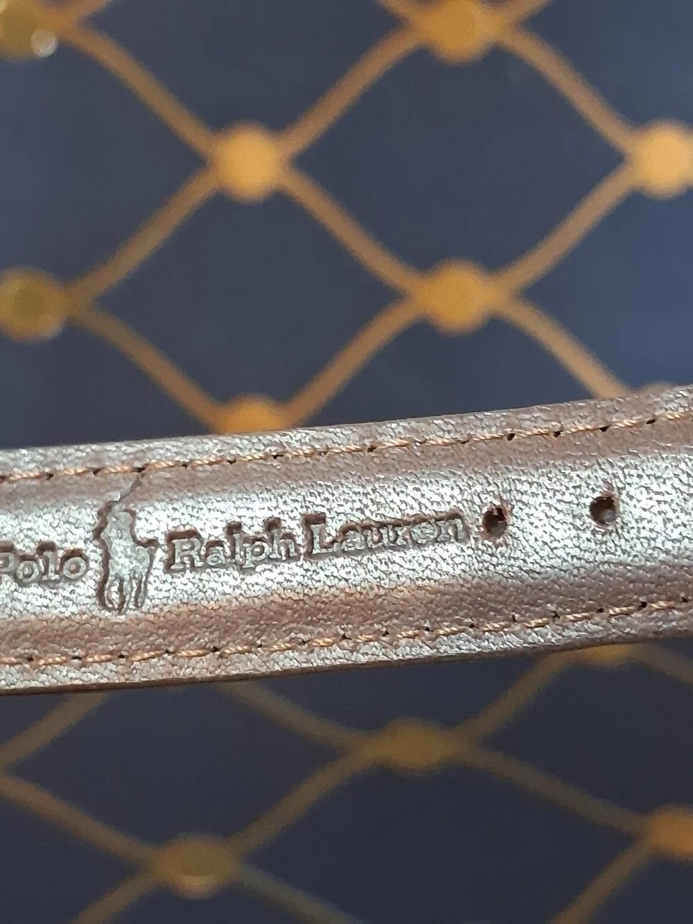 Ralph Lauren Brown Leather Watch Strap with Silver-Tone Plaque